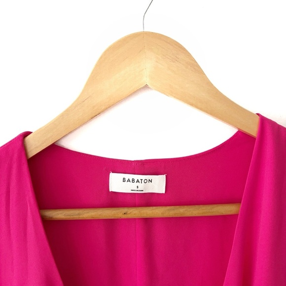 Babaton | Wallace Wrap Dress Hot Pink Small Aritzia - Picture 8 of 10